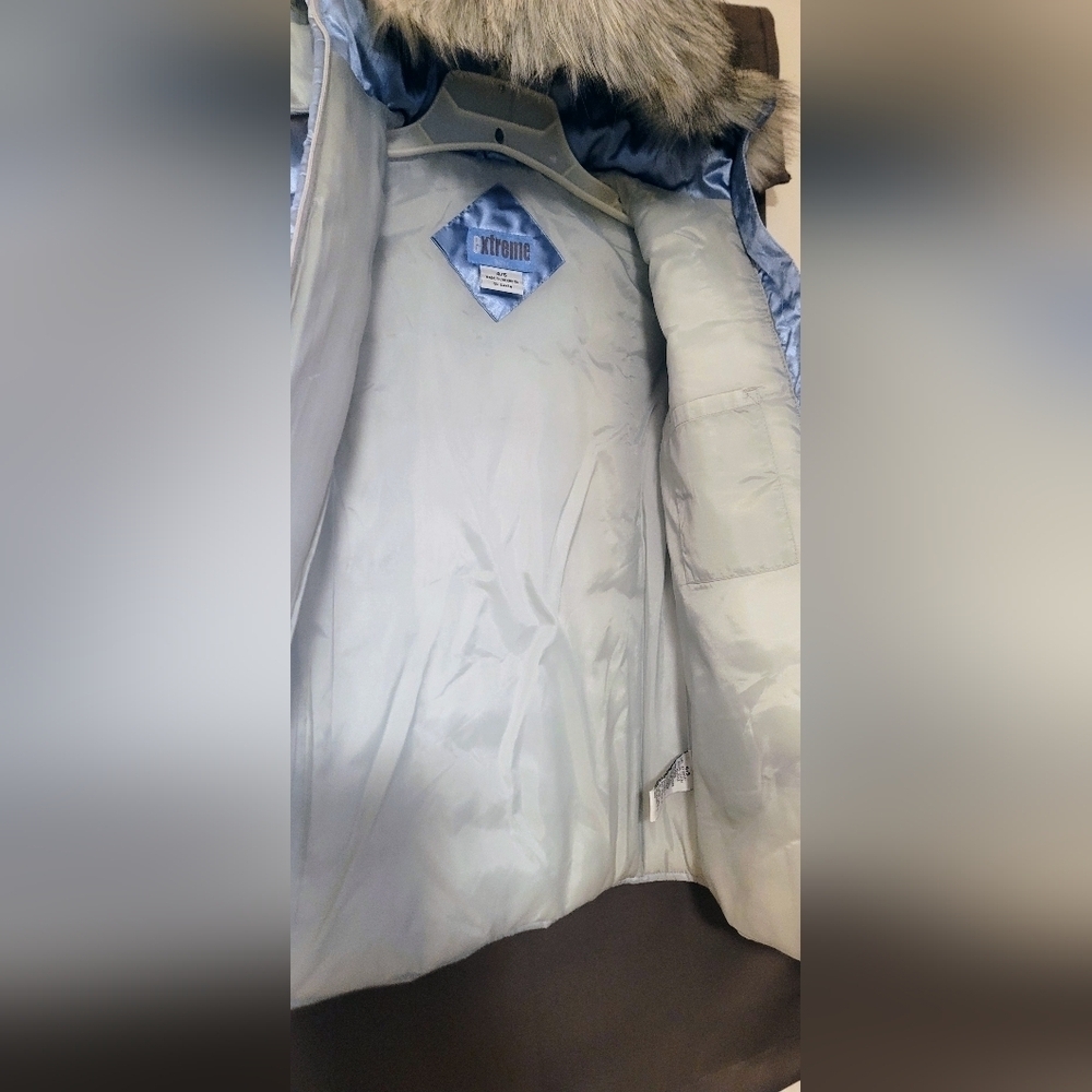 Vintage Y2K Kmart Brand EXTREME Girls 4/5 Blue Pearl Puffer Jacket 90s - Picture 4 of 16